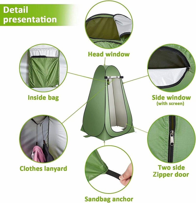 SKY-TOUCH Outdoor Changing Clothes Tent, Pop Up Shower, Portable Folding Toilet With Carry Bag, Beach Dressing Room, Suitable for Camping/Beach - Image 2
