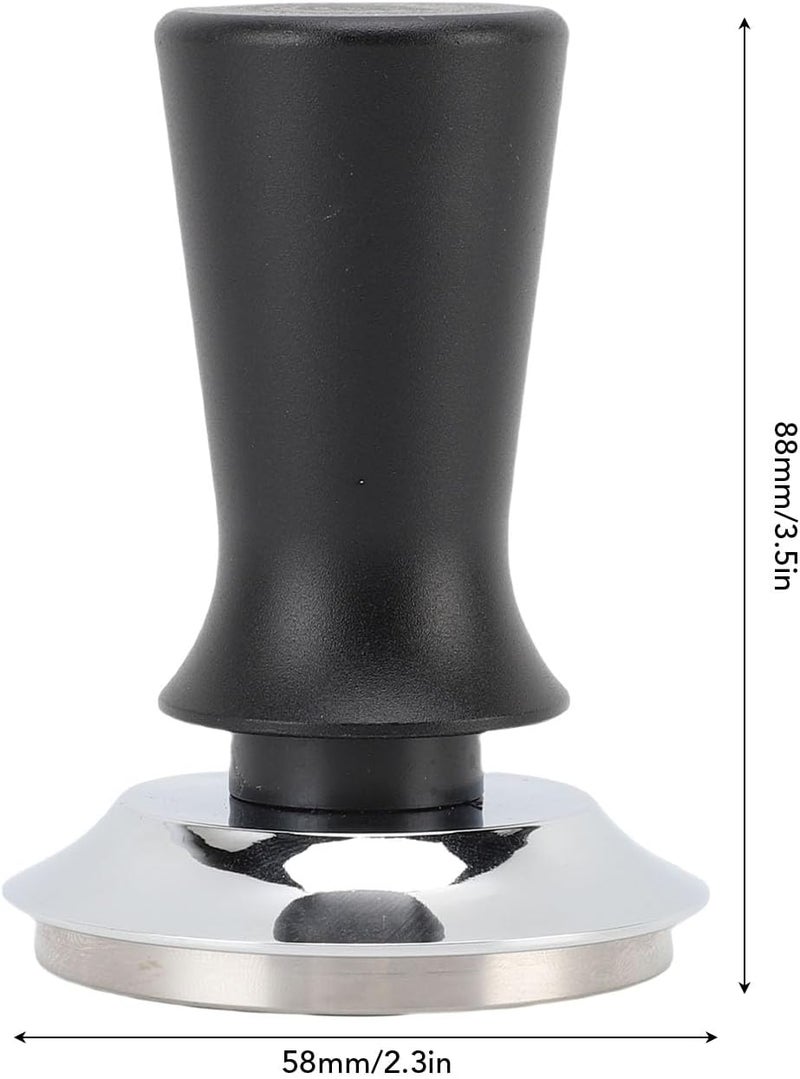 RIZGHWOY 58mm Coffee Tamper, 304 Stainless Steel, Automatic Calibrated Hand Press Tool for Cafe Home, Uniform Pressure, Black, 88x58mm - Image 2