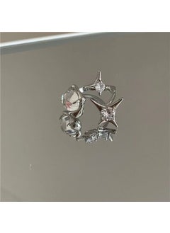 Moonstone Adjustable Texture Ring for Her Awn star Moonlight ring