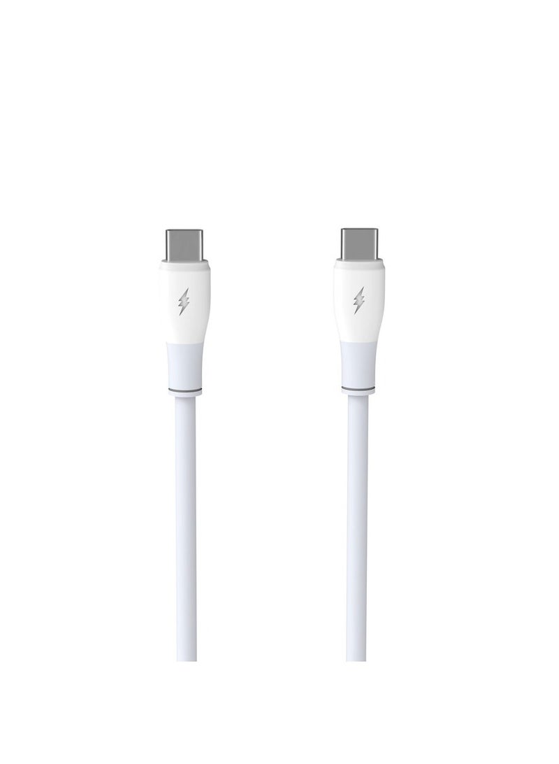 اى او سويت كابل iOsuite USB-C إلى USB-C مضفر بقدرة 100 واط للشحن السريع، متوافق مع آيفون 15–17 وآيباد وماك بوك وسامسونج وأجهزة USB-C – نايلون مضفر، توصيل طاقة 3 أمبير، نقل بيانات 480 ميجابت/ث، 1.2 متر أبيض (RY-X36) - Image 1
