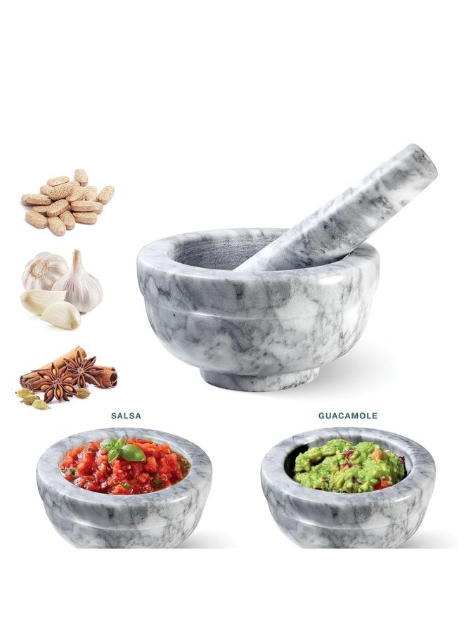 AMM Marble Mortar and Pestle Set – Easy-Clean Stone Grinder for Spices, Herbs & Seasonings - Image 1