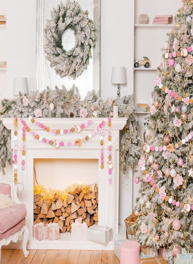 Whaline 112 Pcs Christmas Silicone Beads Xmas Pink Loose Beads Bulk for DIY Pen Bracelet Necklace Crafts Winter Holiday Party Decor - Image 5