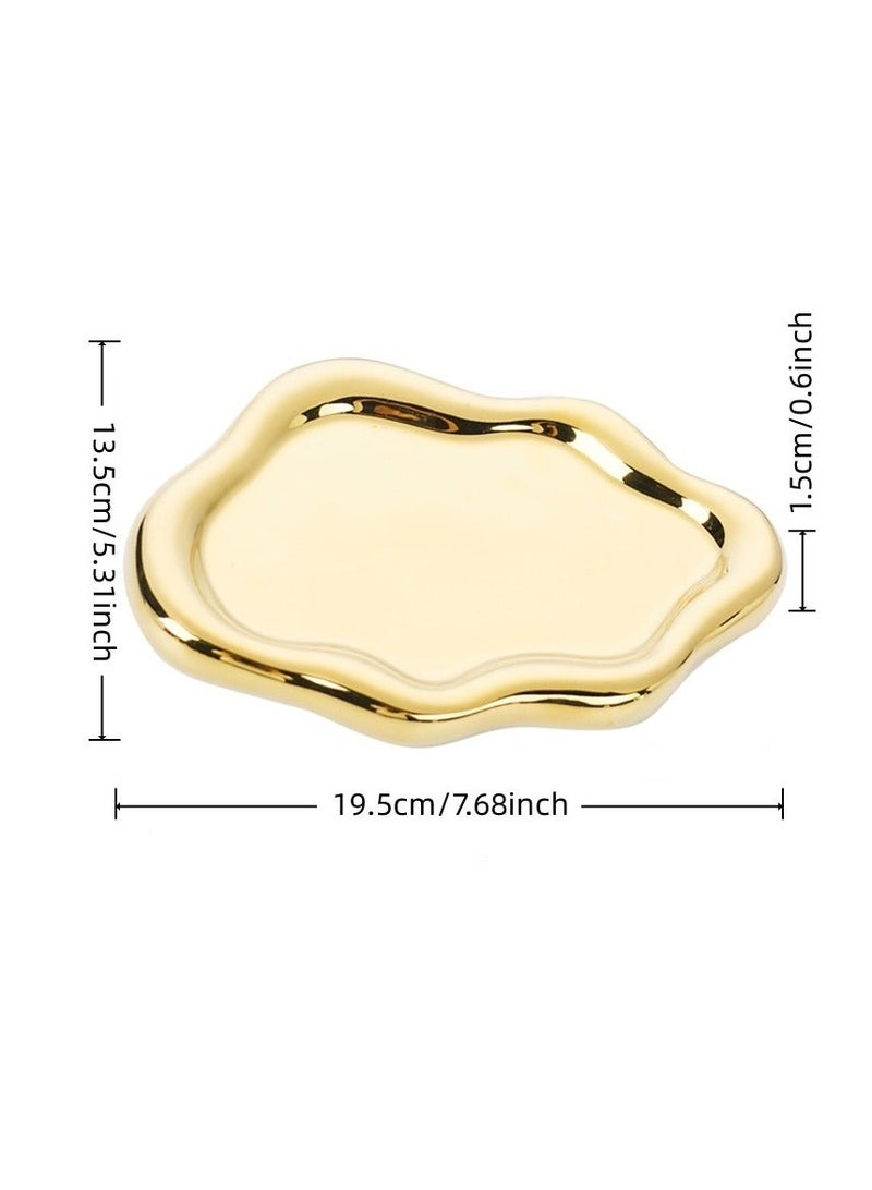 Ceramic Jewelry Tray Trinket Dish, Decorative Cloud Vanity Key Tray, Ring Holder Dish, Cute Jewelry Plate Bowl Room Decor Aesthetic - Image 3