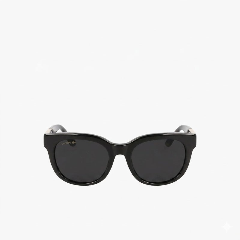 لاكوست نظارات شمسية مربعة من لاكوست L971S 001 52 للنساء - إطار أسود، عدسات رمادية - Image 2
