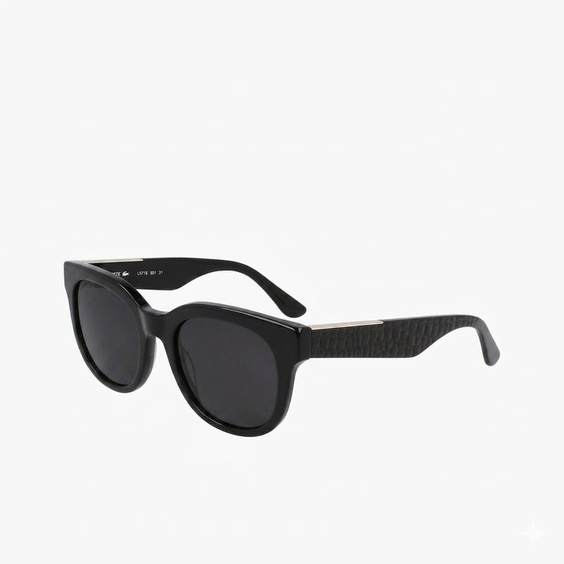 لاكوست نظارات شمسية مربعة من لاكوست L971S 001 52 للنساء - إطار أسود، عدسات رمادية - Image 1