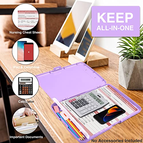 Sooez Clipboards with Storage, High Capacity Clip Boards 8.5x11 with Storage, Heavy Duty Nursing Clipboard Folder, Plastic Clipboard with Pen Holder for Women Teachers Work, School & Office Supplies - Image 4
