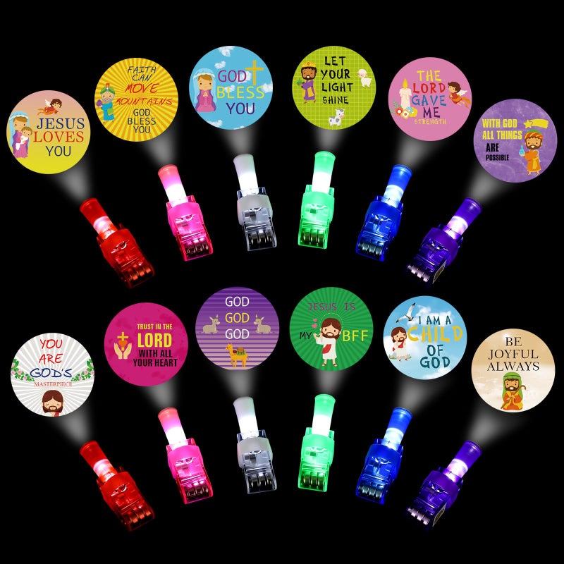 Tuanse 36 Pcs Easter Christian Religious Gifts for Kids Bulk Jesus Christian Easter Egg Fillers Basket Stuffers Glow in The Dark Finger Lights for Sunday School Church Party Supplies Crafts - Image 3