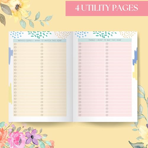 LAURET BLANC 12Months Undated Planner, 12 Monthly Spreads, 52 Weekly Spreads, Habit Tracker, Utility Pages, Paperback (The Secret Of Getting Ahead Is Getting Started) - Image 5