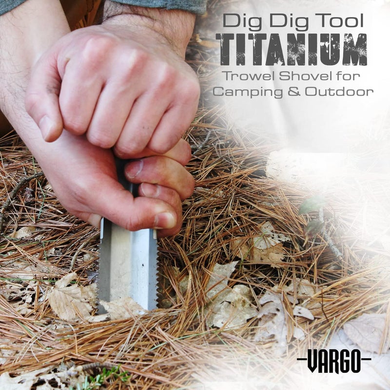 Vargo Titanium Dig Dig Tool | Compact Backpacking Trowel Shovel for Camping & Outdoor Activities | Light Weight Essential Multi Tool Shovel & Tent Stake for Hikers & Outdoor Survivors - Image 5