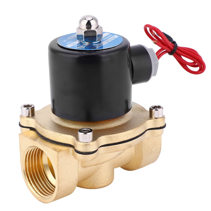 Normally Closed Solenoid Valve: Brass Construction, Leakproof Seal, Easy Install - For Water Oil Air Non-Corrosive Media Industrial Water System Air Compressor - Image 1