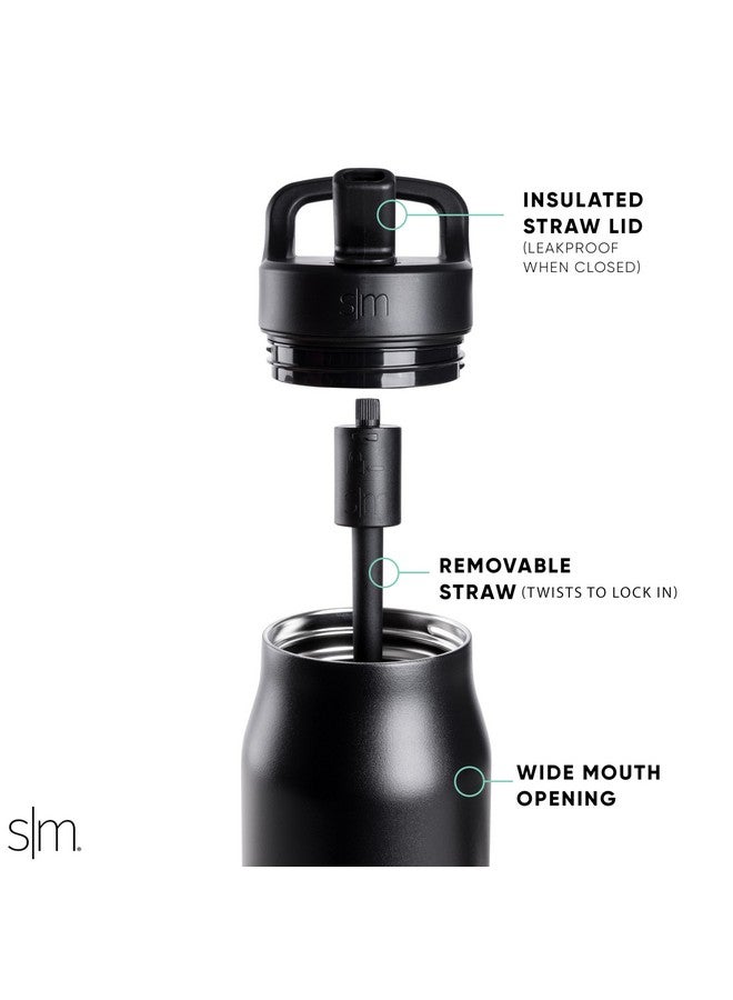 Simple Modern Water Bottle with Straw lid | Insulated Stainless Steel Thermos | Reusable Travel Water Bottles for Gym & Sports | Leak Proof & BPA Free | Mesa Collection | 34oz, Raspberry Vibes - Image 2