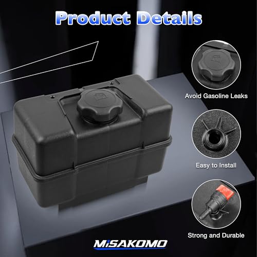 Misakomo 691993 Fuel Tank - 4 Quart Plastic Gas Tank with Shut Off Valve and Cap - Fuel Gas Tank Compatible with Lawn and Garden Equipment Engines - Lawnmower Gas Tank for Remote Mounting - Image 4