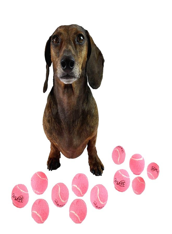 Midlee Pink 1.5" Mini Squeaky Dog Tennis Balls- Set of 12 - Image 3