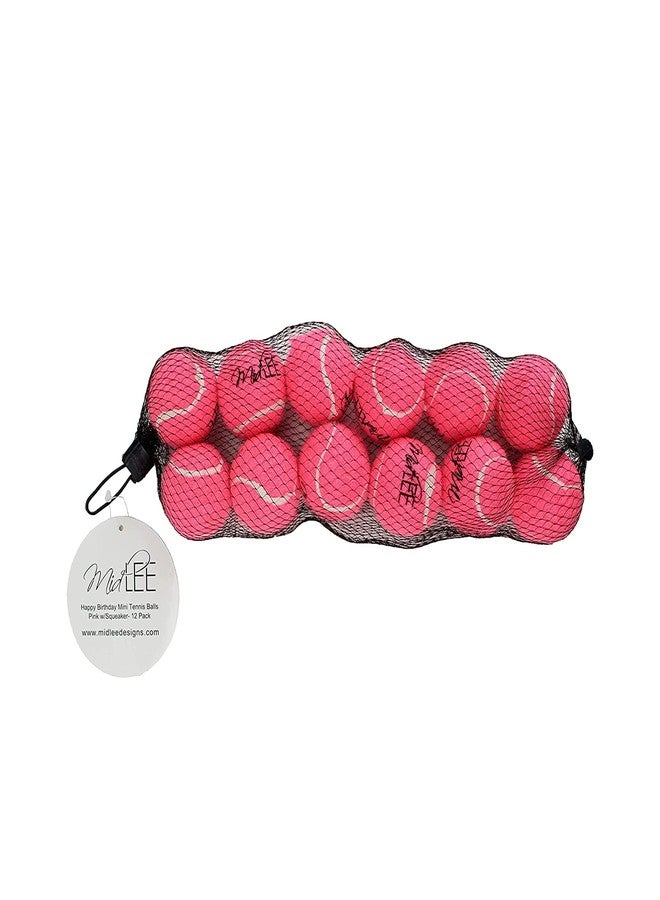 Midlee Pink 1.5" Mini Squeaky Dog Tennis Balls- Set of 12 - Image 2
