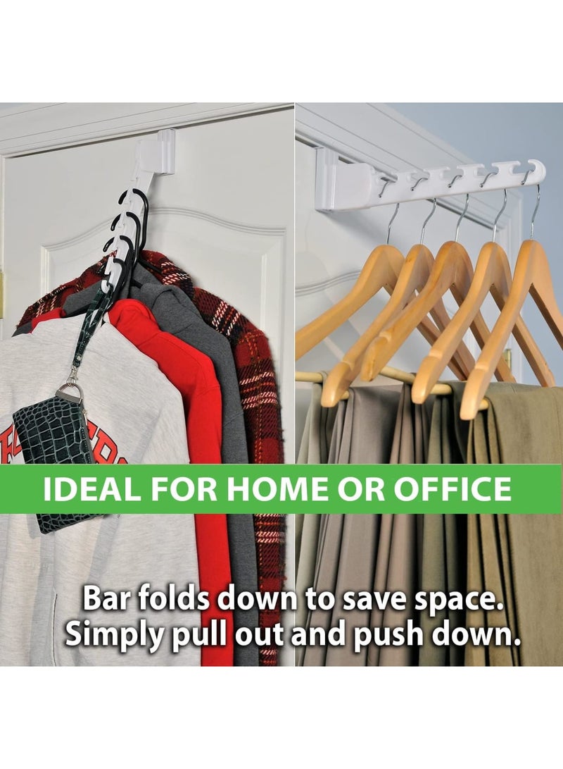 Cobest Back to School, The Door Hanger, Decorative Organizer hooks for Clothes, Coat, Hat, belt, Towels, 5 Slots, Holds up to 10 Garments Each, for Home or Office Use, White - Image 4