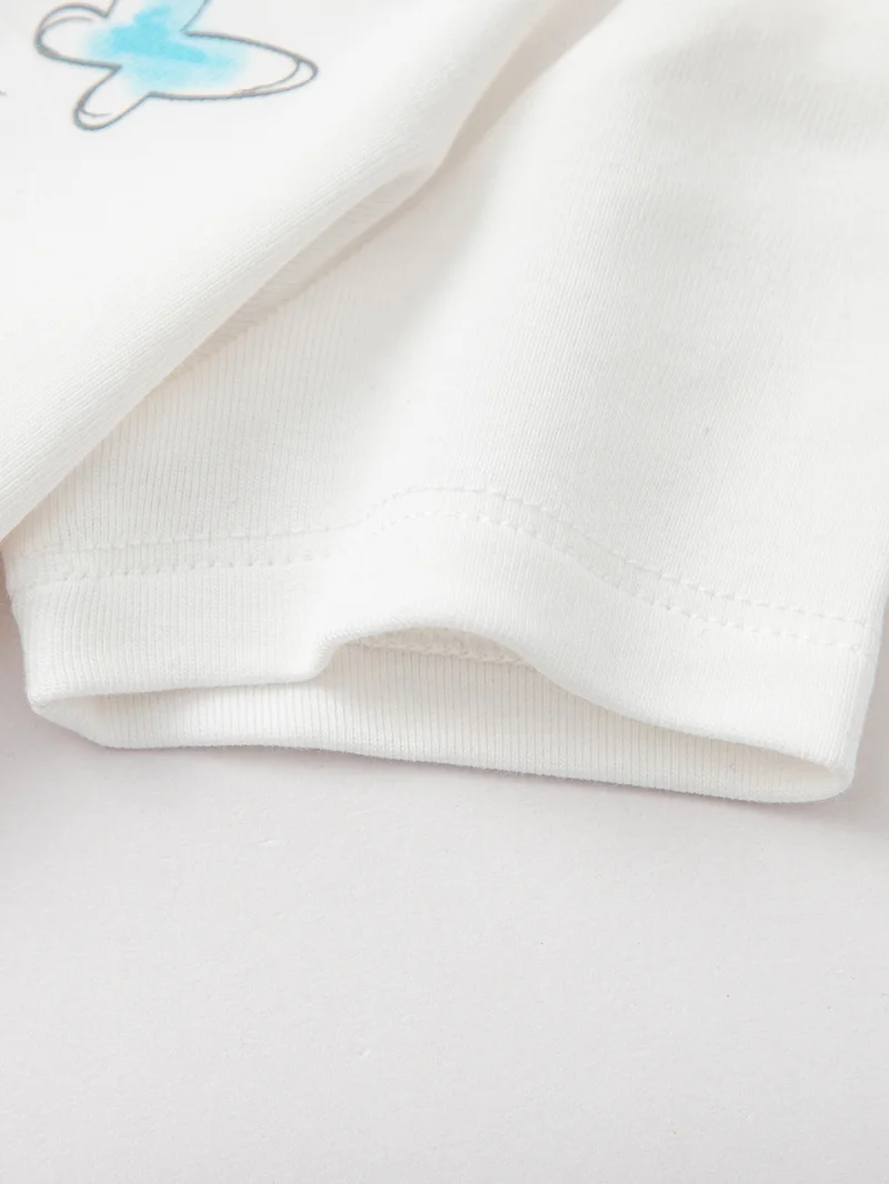 Balabala White Baby Girls Round v-neck short-sleeved T-shirt for Women | Best Price UAE