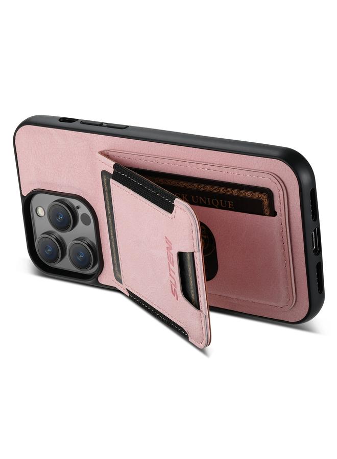 Suteni Case For iPhone 15 Pro Max H03 Litchi Leather Card Bag Stand Back Phone Case - Image 4