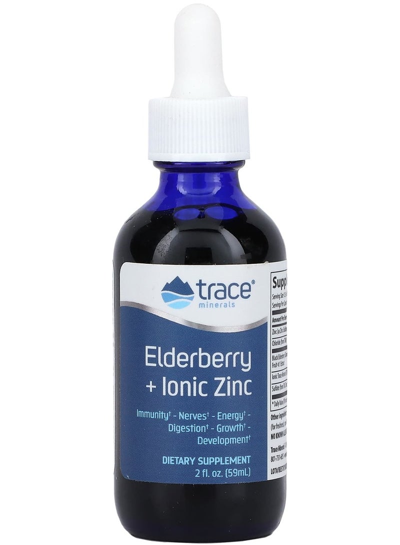 Trace Minerals Elderberry + Ionic Zinc, 2 fl oz (59 ml)