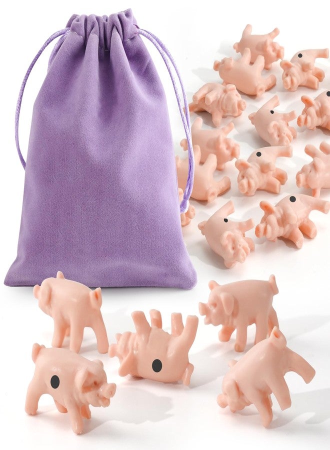 JUXINGDAZYF 15Pcs Mini Pig Game Set with Markings, Portable Toss the Pig Dice with Storage Bag – No Scoring Card, Travel Tabletop Family Games, Funny Party Favors & Camping Gifts for Adults - Image 1