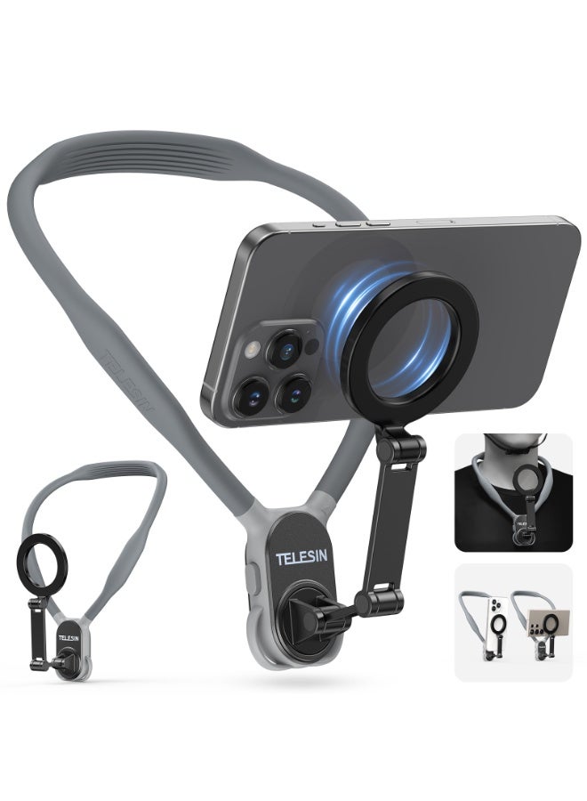 TELESIN Magnetic Neck Mount for Phones - Hands-Free POV/Vlog Selfie Holder for iPhone and Android - Image 2