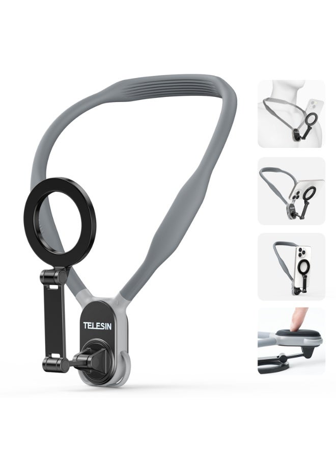 TELESIN Magnetic Neck Mount for Phones - Hands-Free POV/Vlog Selfie Holder for iPhone and Android - Image 1