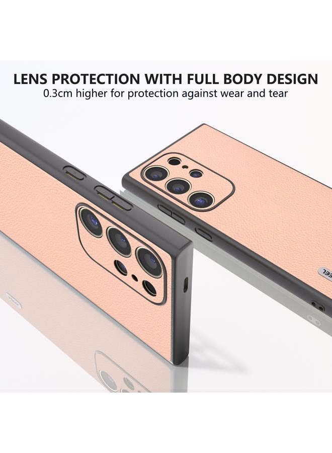 اس-توب جراب لهاتف Samsung Galaxy S24 Ultra 5G من ABEEL مصنوع من الجلد الطبيعي + PC بنسيج الليتشي - Image 4