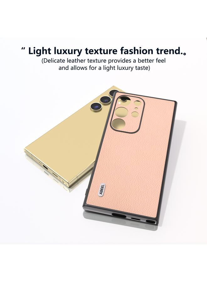 اس-توب جراب لهاتف Samsung Galaxy S24 Ultra 5G من ABEEL مصنوع من الجلد الطبيعي + PC بنسيج الليتشي - Image 3