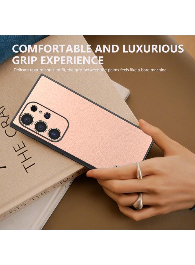 اس-توب جراب لهاتف Samsung Galaxy S24 Ultra 5G من ABEEL مصنوع من الجلد الطبيعي + PC بنسيج الليتشي - Image 5