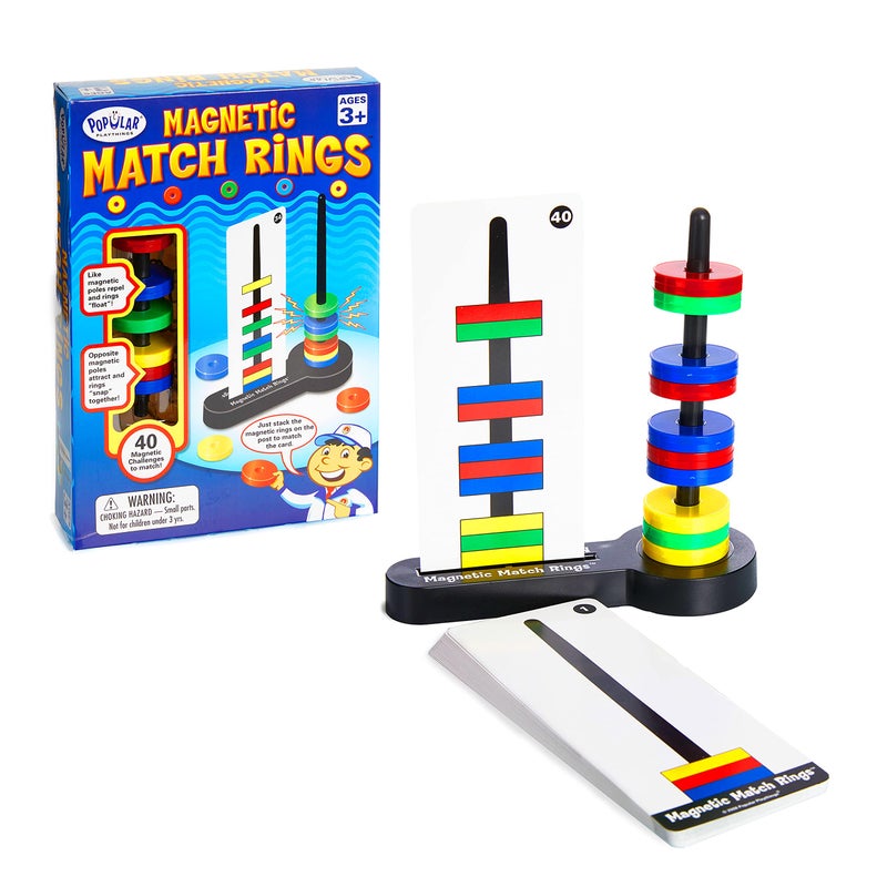 Popular Playthings Magnetic Match Rings, Magnet Matching Game STEM Learning Toy for Kids - Image 1