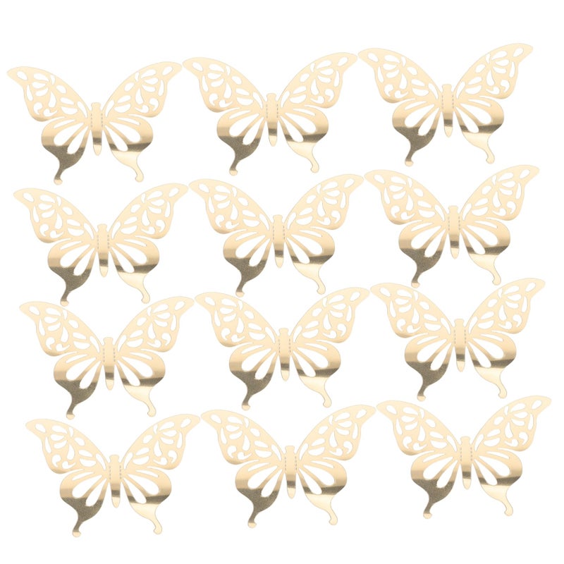 12Pcs Removable Glitter Butterfly Wall Decals for Home Cake Birthday Wedding Party Decor - Image 2