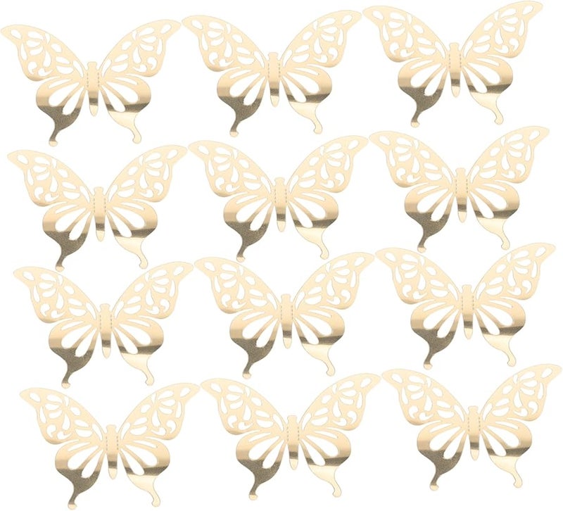 12Pcs Removable Glitter Butterfly Wall Decals for Home Cake Birthday Wedding Party Decor - Image 1