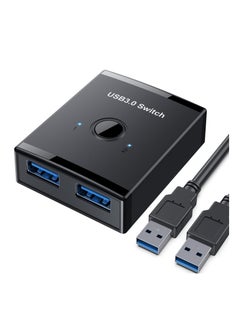 KASTWAVE USB 3.0 Switch Selector, Bi-Directional USB Switch 2 in 1 Out / 1 in 2 Out, USB Switcher Adapter for Keyboard Mouse Scanner Printer, USB KVM Switch Compatible with Mac/Windows/Linux  - Image 1