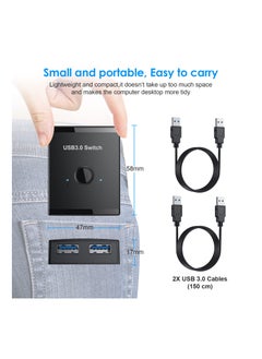 KASTWAVE USB 3.0 Switch Selector, Bi-Directional USB Switch 2 in 1 Out / 1 in 2 Out, USB Switcher Adapter for Keyboard Mouse Scanner Printer, USB KVM Switch Compatible with Mac/Windows/Linux  - Image 3