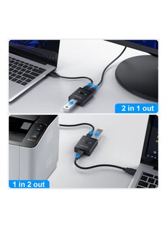 KASTWAVE USB 3.0 Switch Selector, Bi-Directional USB Switch 2 in 1 Out / 1 in 2 Out, USB Switcher Adapter for Keyboard Mouse Scanner Printer, USB KVM Switch Compatible with Mac/Windows/Linux  - Image 2