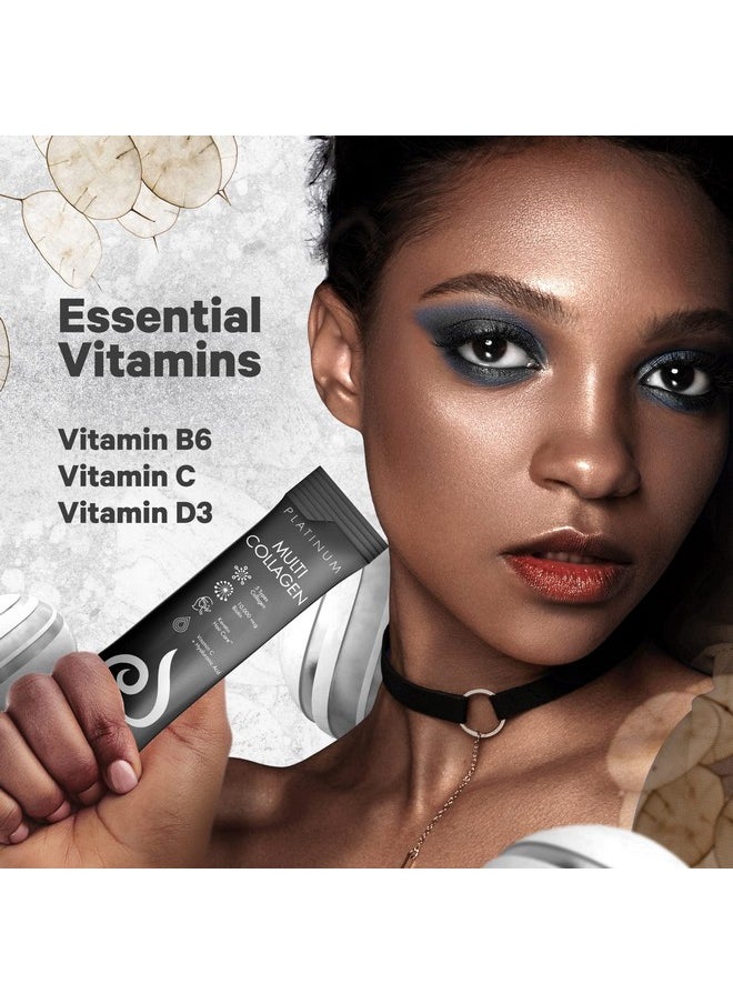 كوديدج مكمل غذائي Codeage Multi Collagen and Biotin 10,000 mcg + Vitamin C, B6 & D3, Keratin, Hyaluronic Acid, Niacin, 18 Amino Acids - عبوات ستيك - 5 أنواع من بروتين الكولاجين - 30 عبوة مسحوق  - Image 3