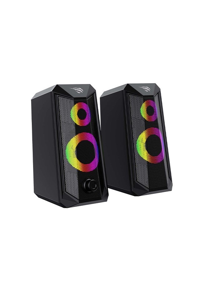 havit Computer Speakers, USB Speakers with RGB Lights, Suitable for Games, Music and Laptop Streaming - Image 1
