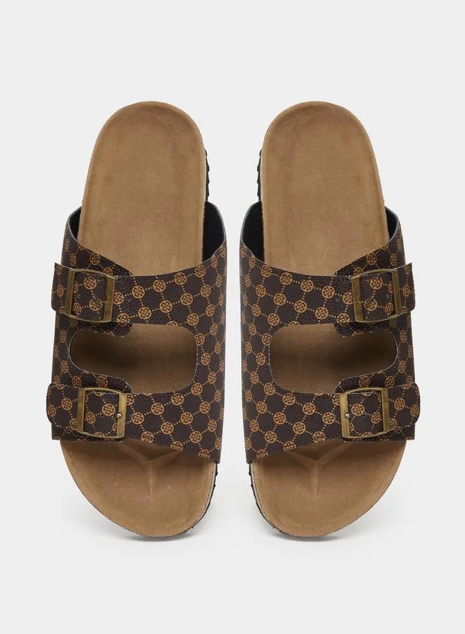 تايك تو Take Two Buckle Detail Slip-On Sandals