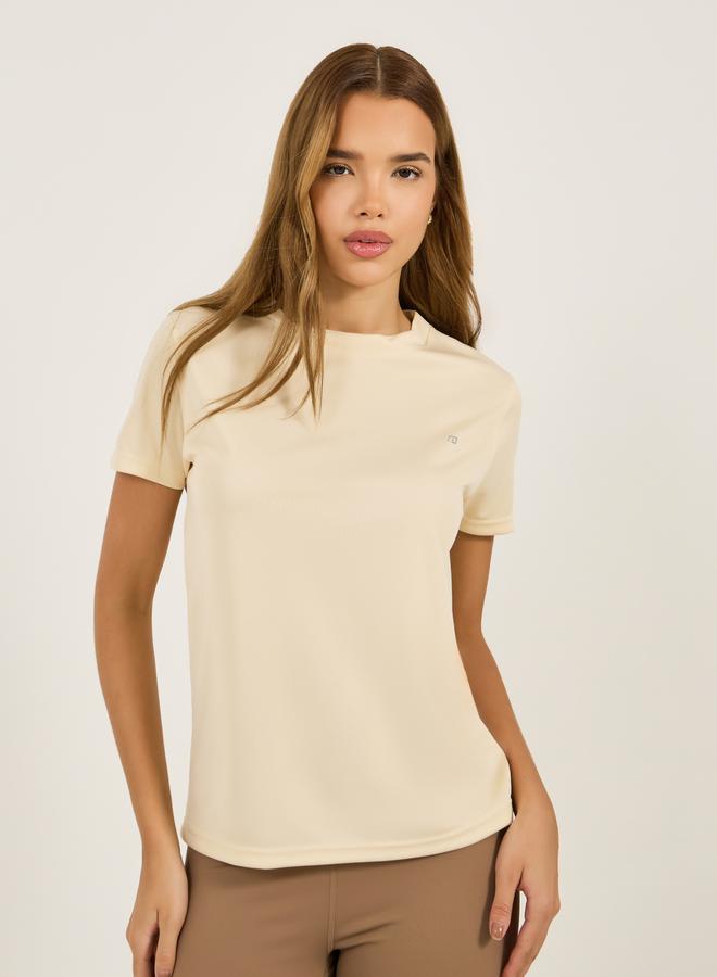 Styli Logo Round Neck Basic Short Sleeves Top  - Image 1