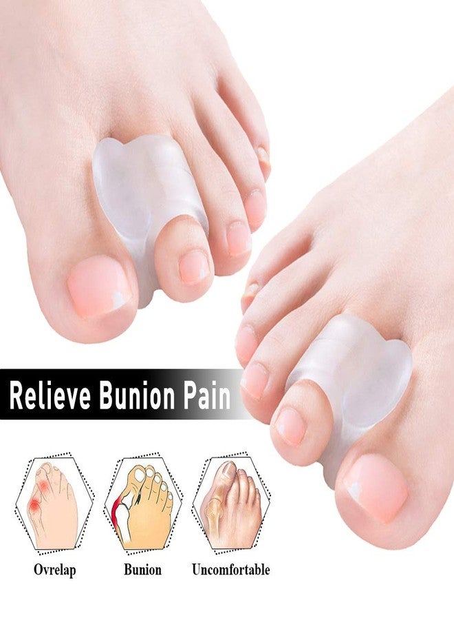 Welnove 10 Pack Toe Separators Bunion Corrector Toe Corrector-Gel Big Toe Spacers（1st/2nd Toe） Great for Relief Bunion-Hallux Valgus-Overlapping Toes Support - Clear - Image 4