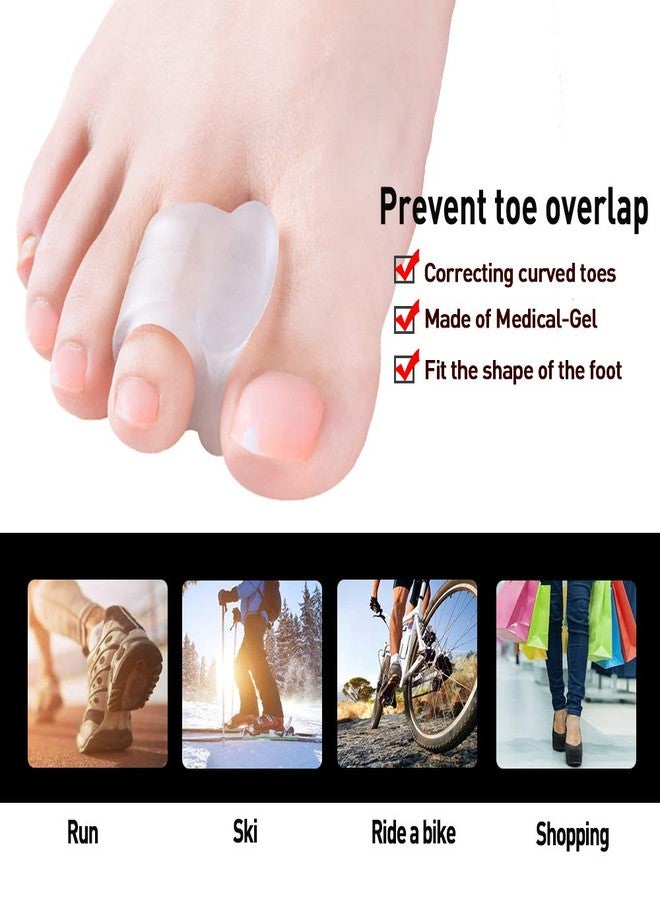 Welnove 10 Pack Toe Separators Bunion Corrector Toe Corrector-Gel Big Toe Spacers（1st/2nd Toe） Great for Relief Bunion-Hallux Valgus-Overlapping Toes Support - Clear - Image 5