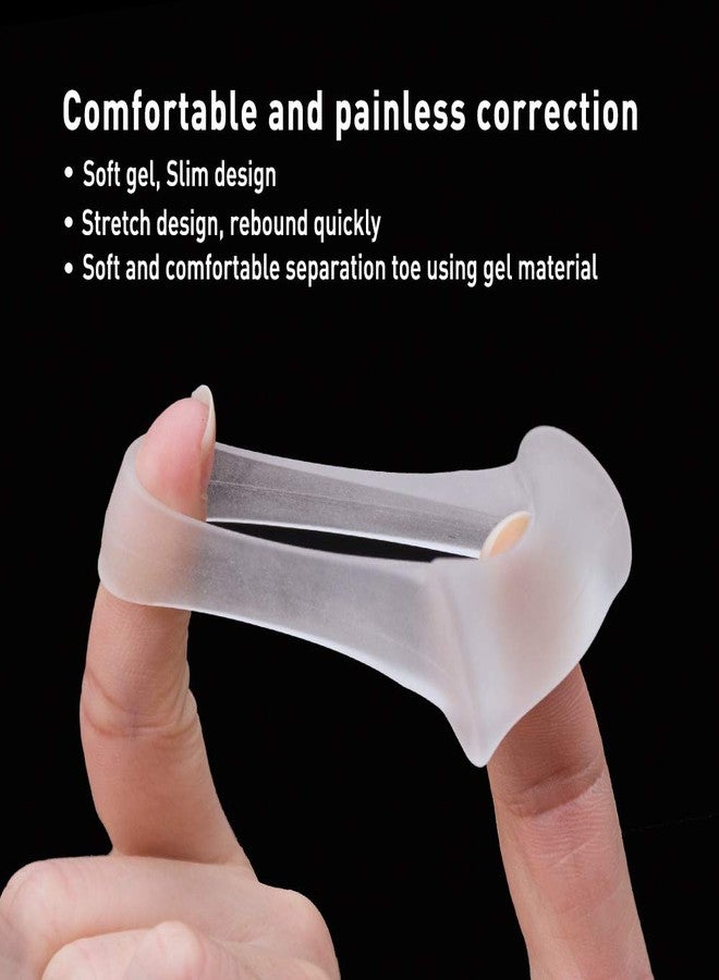 Welnove 10 Pack Toe Separators Bunion Corrector Toe Corrector-Gel Big Toe Spacers（1st/2nd Toe） Great for Relief Bunion-Hallux Valgus-Overlapping Toes Support - Clear - Image 3