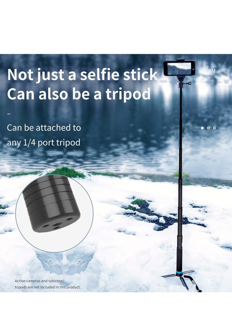 تيليسن عصا سيلفي TELESIN بطول 106 بوصة (ترقية 2.7 متر) من ألياف الكربون قابلة للتمديد باليد لـ GoPro Max Hero 11 10 9 8 7 6 5، DJI Action 3، Insta360 X3، ONE X2 وغيرها من كاميرات الحركة - Image 5