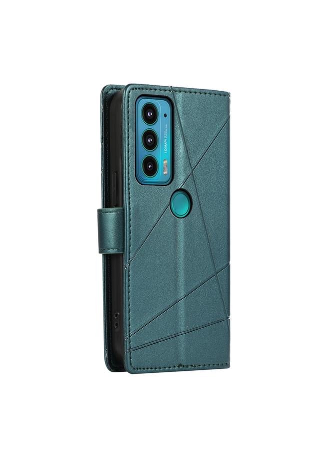 اس-توب جراب لهاتف موتورولا إيدج 20 مصنوع من جلد البولي يوريثان الأصلي ومزخرف بخطوط بارزة - Image 3