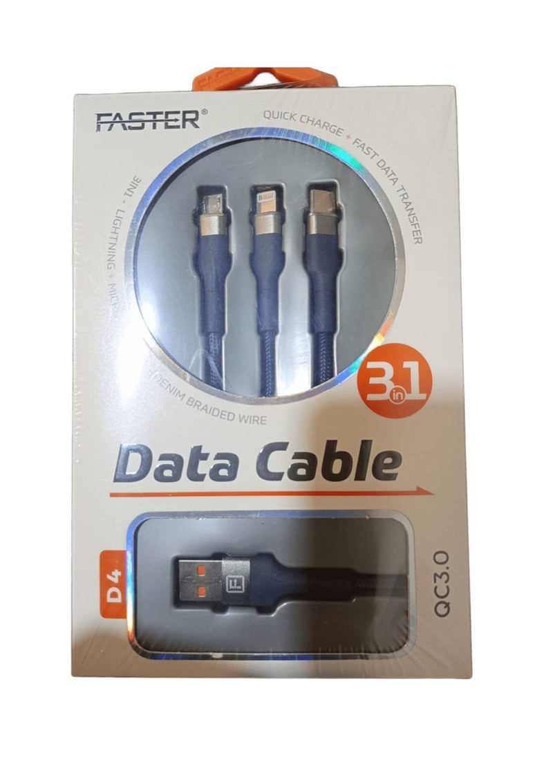 Faster 3in1 Mobile  Data Cable  - Image 2