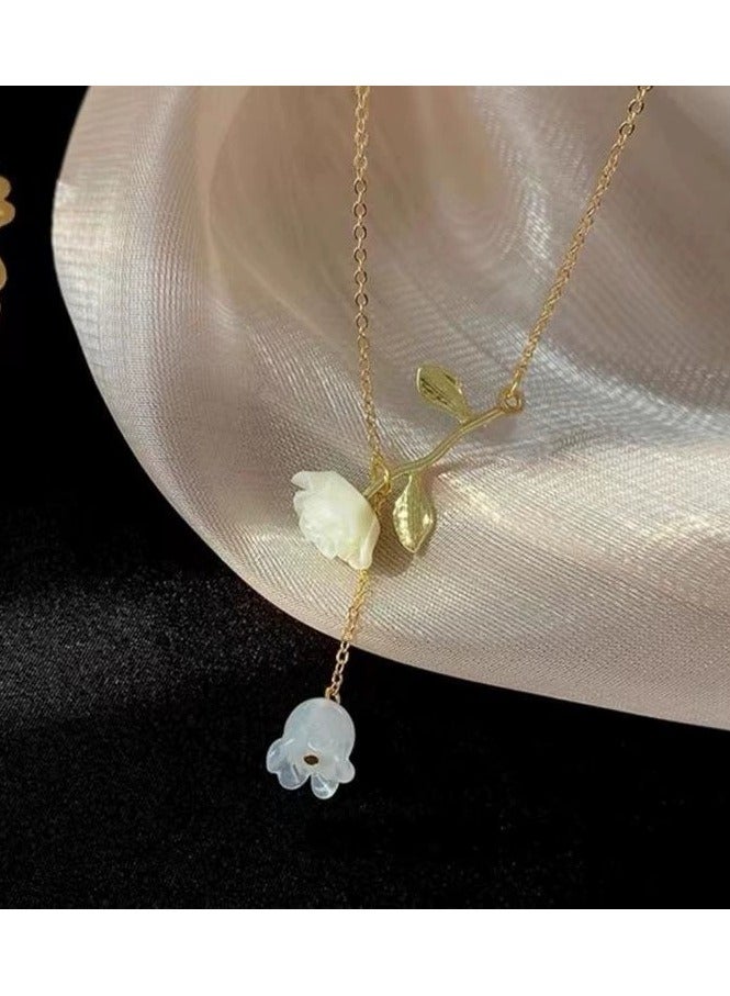 Goolsky Rose Pendant Necklace – French-Inspired Romantic Jewelry for Women | Elegant Everyday Collarbone Chain  - Image 2