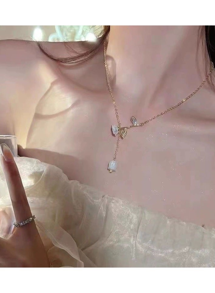 Goolsky Rose Pendant Necklace – French-Inspired Romantic Jewelry for Women | Elegant Everyday Collarbone Chain  - Image 3