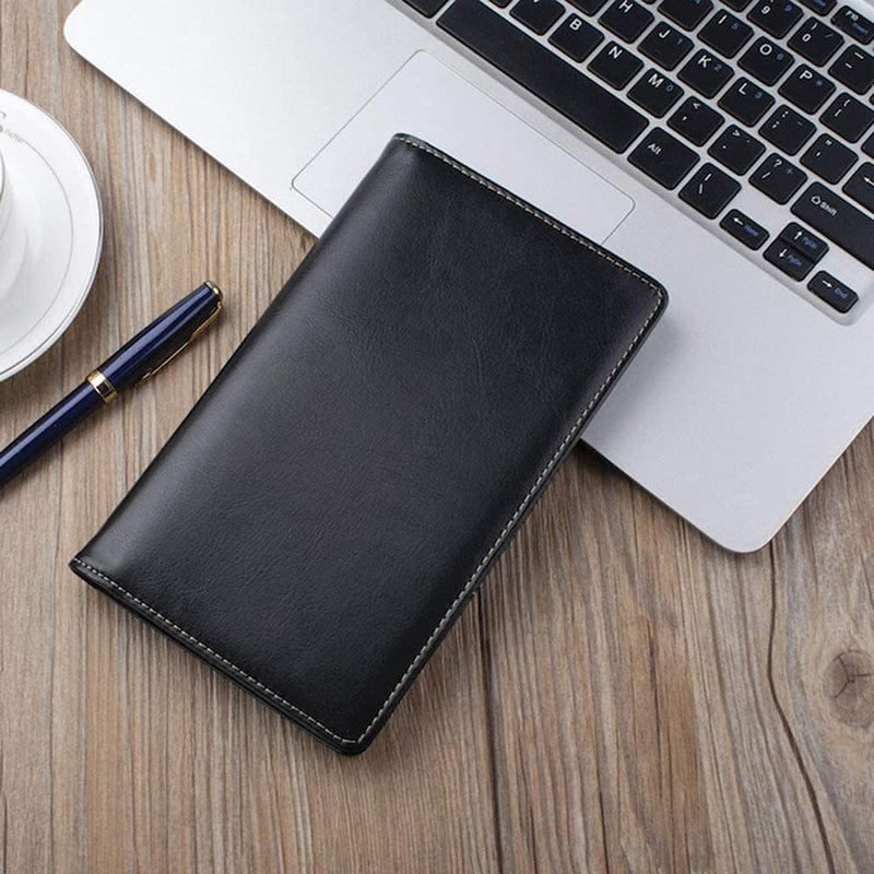 Sooez Leather Professional Business Card Book Holder Organizer, 240 Capacity Credit Card Booklet, PU Name Cards Holder Storage File for Men Women, 7.7 x 4.5 Inch, Black - Image 3