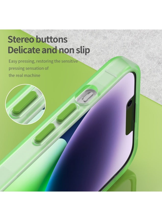 Drop-resistant, reinforced plastic back cover compatible with iPhone 16 - Green - Image 3