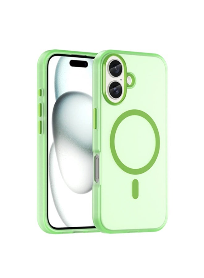 Drop-resistant, reinforced plastic back cover compatible with iPhone 16 - Green - Image 1