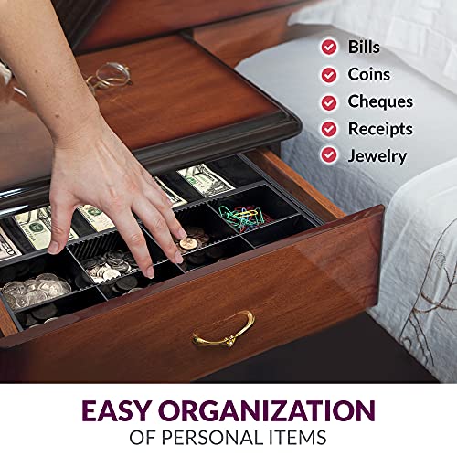 Volcora Cash Drawer Tray - 14.1 x 13 x 2.5 Inch Cash Register Insert - 5 Bill / 8 Coin Replacement Cash Tray - Stainless Steel Currency Compartment - 16" Cash Registers with Fully Removable Tray - Image 5